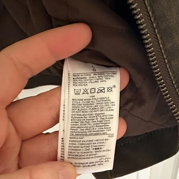 GAP Women's Dark Brown Utility Jacket with Corduroy Collar - Picture 7 of 8